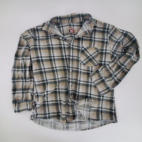 Vintage Flannel Distressed Boho USA 80'S - Picture 6 of 10